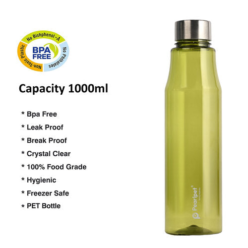 1000ml Ellie Round Bottle Stainless Steel Cap - Assorted - Set of 5