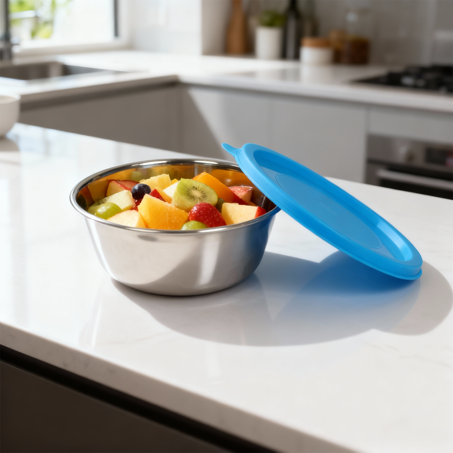 Sylo Stainless Steel Bowl 900 ml | Airtight Food Storage Bowl with BPA-Free Lid