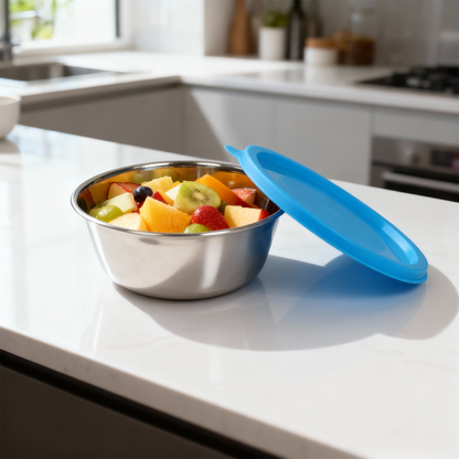 Sylo Stainless Steel Bowl 900 ml | Airtight Food Storage Bowl with BPA-Free Lid