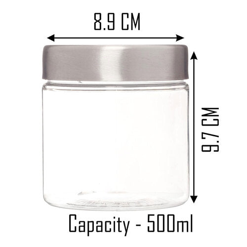 Plus Round Jars with Steel caps - Set of 18 - 200 ml, 500 ml, 1700 ml