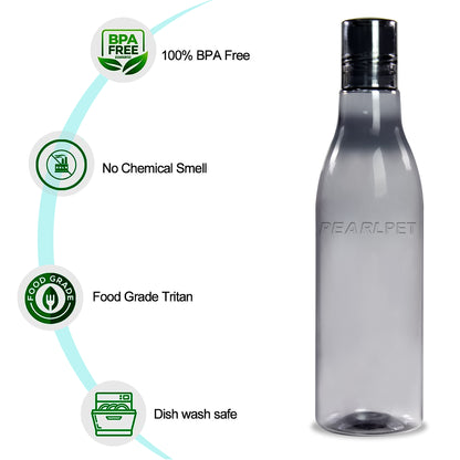 Delight BPA-free Plastic Water Bottle Set of 6 Pcs, Each 1000ml, Assorted (Multicolor)