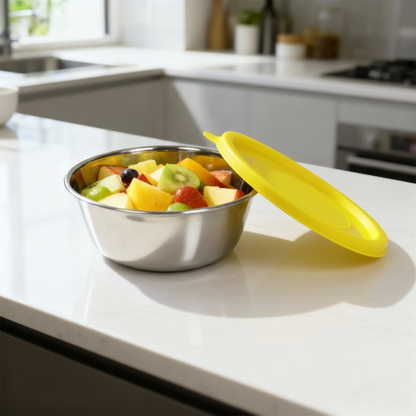 Sylo Stainless Steel Bowl 900 ml | Airtight Food Storage Bowl with BPA-Free Lid