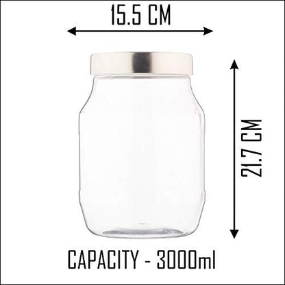 Plus Round Jars with Steel caps - Set of 3 - 2.7 litres