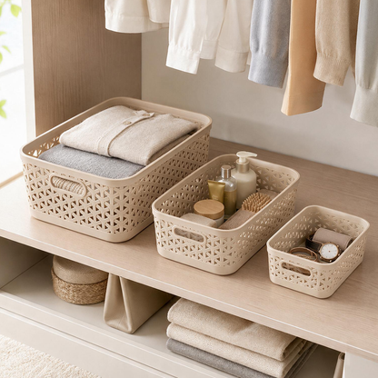 Pearlpet Everyday Basket Set of 3 with Lid – Smart organisation for every corner of your home — view 35