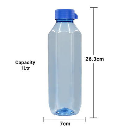 Pearlpet Sapphire Jar set of 11 pieces ( 3pcs x500ml, 2pcs x800ml, 2pcs x1100ml, 2pcs x1500ml, 2pcs x1800ml) With Topaz Water bottle Set of 6pcs 1000ml (Blue) |BPA-free |Durable |Leak Proof |Stackable Jars