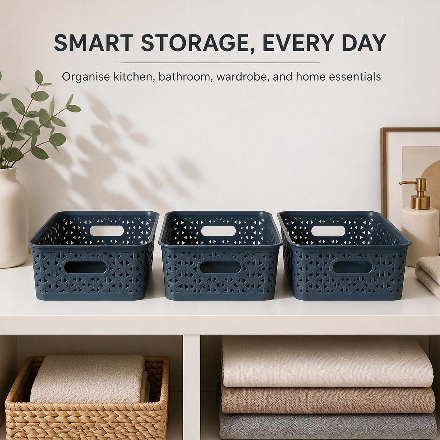 Pearlpet Everyday Basket Pack of 3 – Smart organisation for every corner of your home — view 22