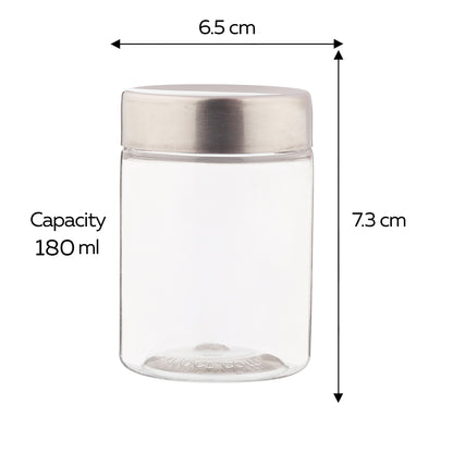 Plus Round Jars with Steel caps - Set of 6 - 180 ml