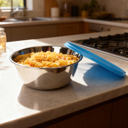 Sylo Stainless Steel Bowl 1300 ml | Airtight Food Storage Bowl with BPA-Free Lid