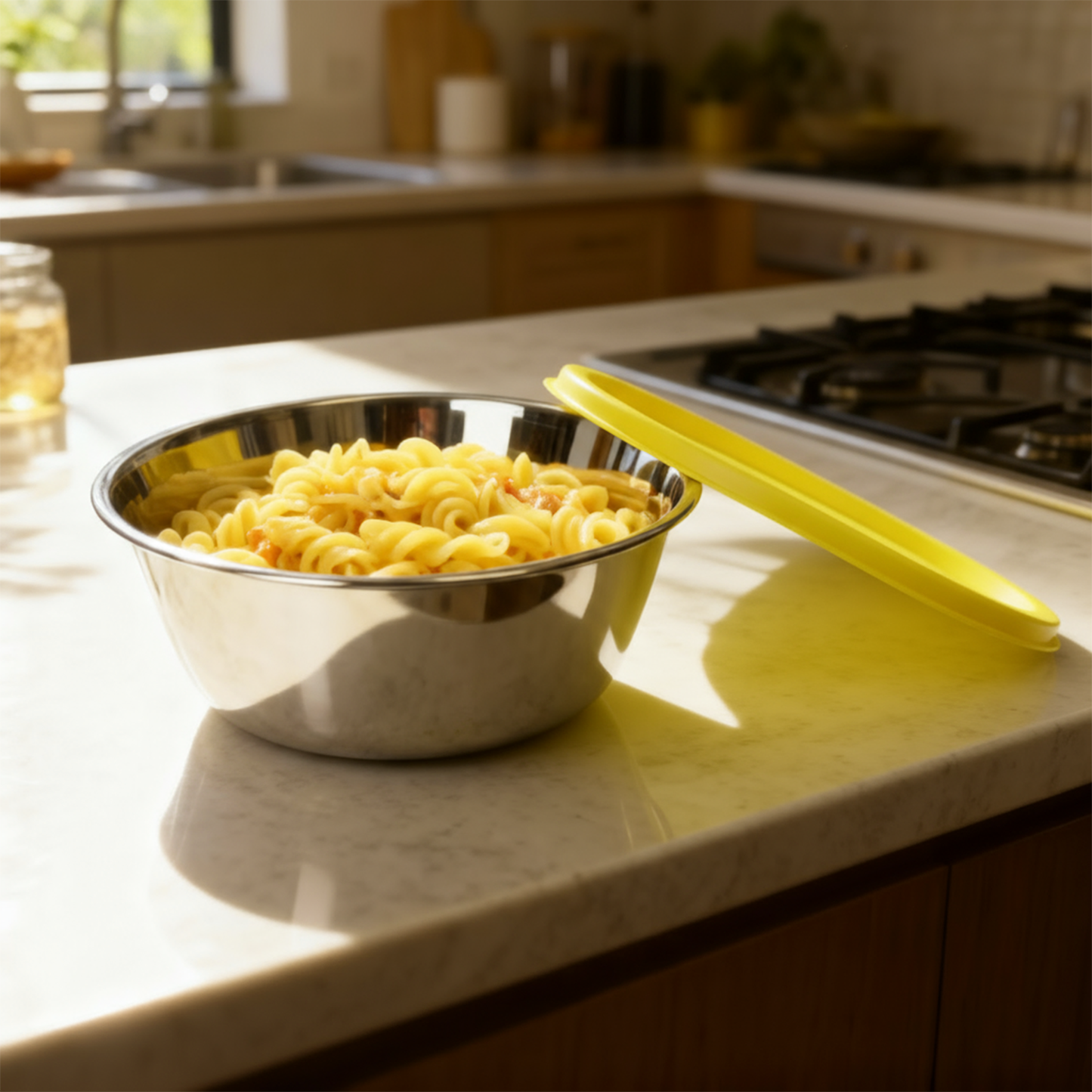 Sylo Stainless Steel Bowl 1300 ml | Airtight Food Storage Bowl with BPA-Free Lid