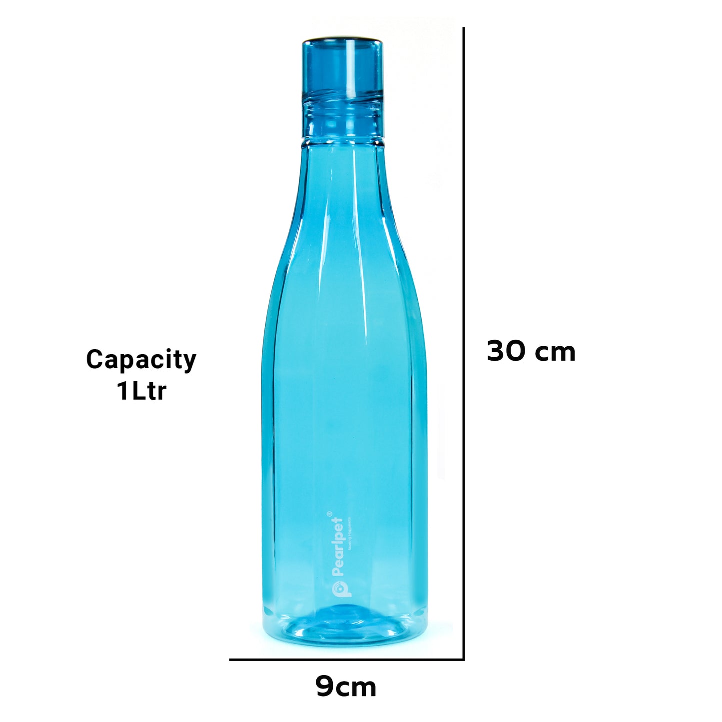 PEARLPET Azzure BPA-free Plastic Water Bottle Set of 6 Pcs, Each 1000ml