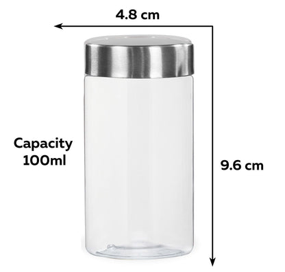 Plus Round Jars with Steel caps - Set of 6, 12 and 24 (100ml)