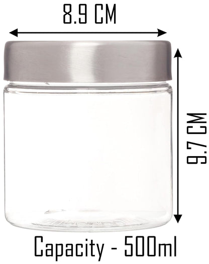 Plus Round Jars with Steel caps - Set of 6 - 500 ml