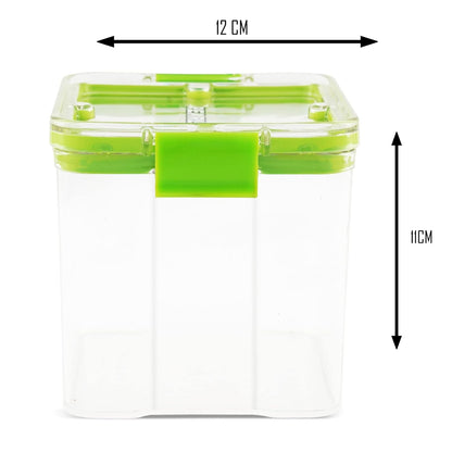 PEARLPET Click n Seal Kitchen Storage Container Set Of 4 Pcs (700 ml Each, Plastic, Square Shape)