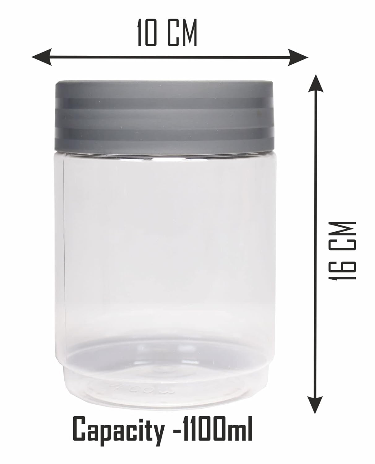 Modedge Plastic Jar Stackable Jar with Spoon, 1100 ml