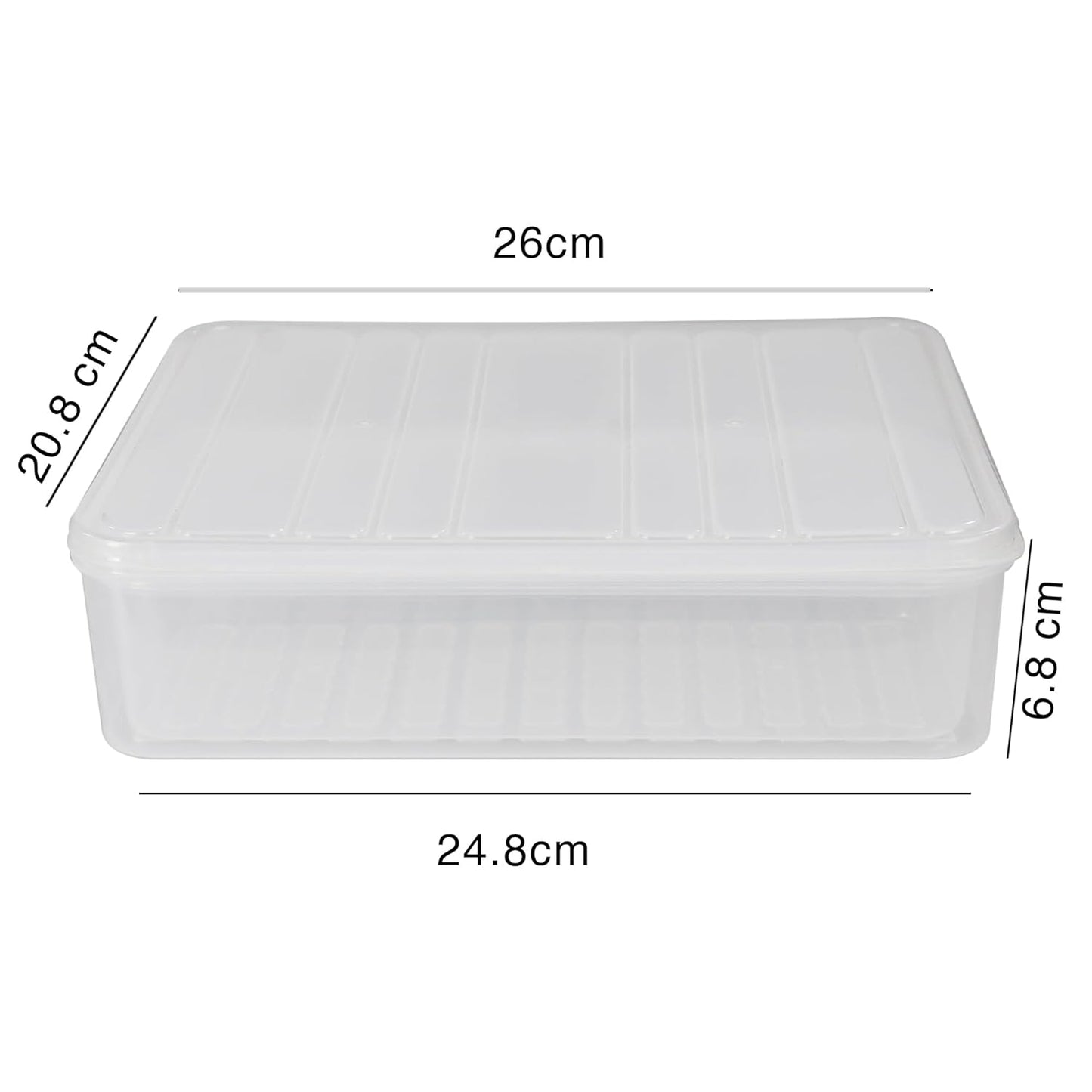 Fridge Storage Containers for Kitchen, Set of 6 (2 Pcs 2500 ML, 4 Pcs 1200 ML)