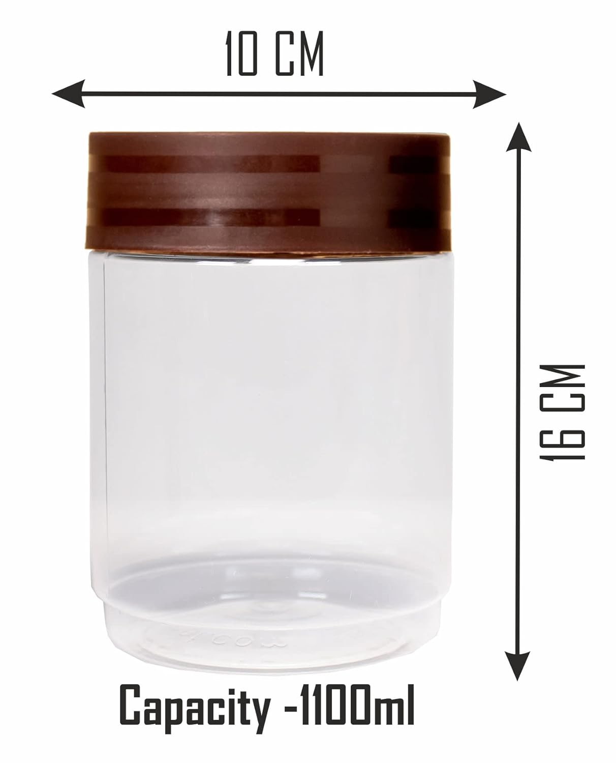 Modedge Plastic Jar Stackable Jar with Spoon, 1100 ml