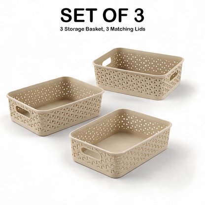 PEARLPET Everyday Basket Pack of 3 – Smart organisation for every corner of your home