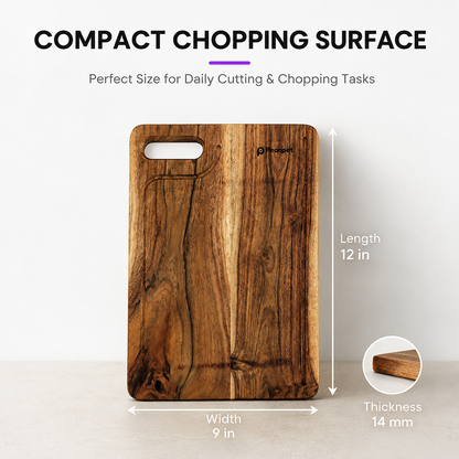 PEARLPET Premium Acacia Wood Chopping & Cutting Board | Reversible Kitchen Board | Serving Platter | Durable & Easy to Clean