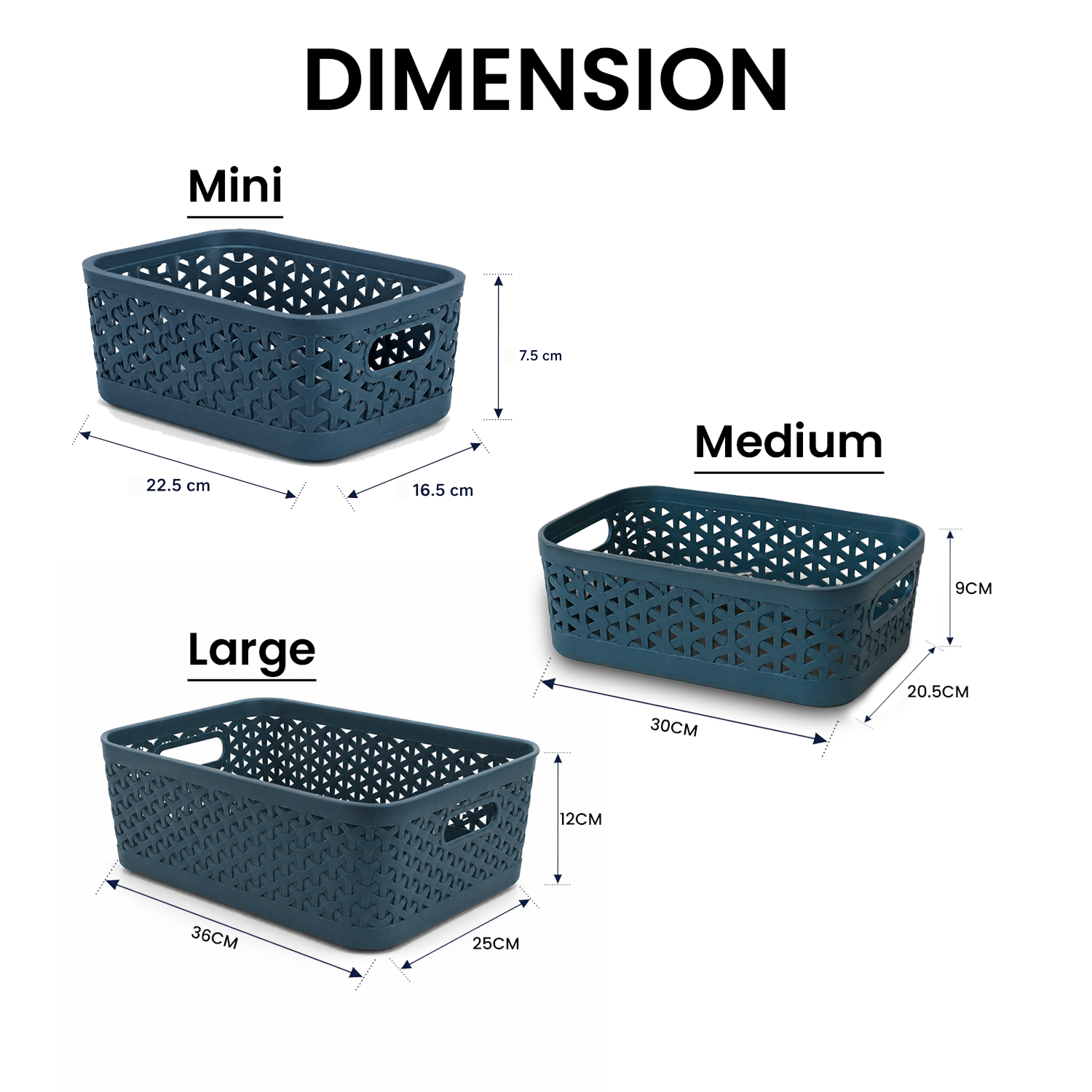 Pearlpet Everyday Basket Set of 3 with Lid – Smart organisation for every corner of your home — view 17