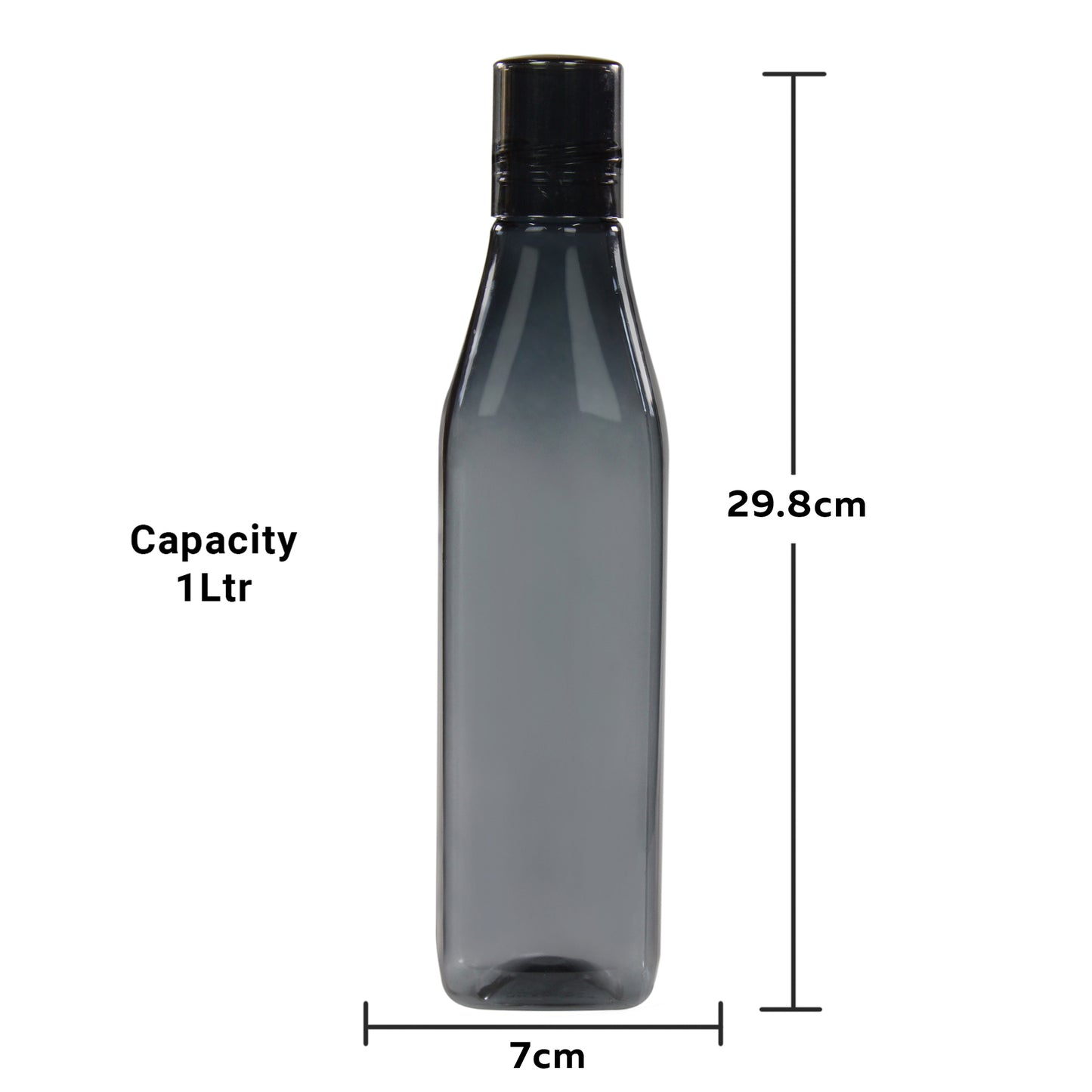 Congo BPA-free Plastic Water Bottle Set of 6 Pcs, Each 1000ml, Assorted (Multicolor)