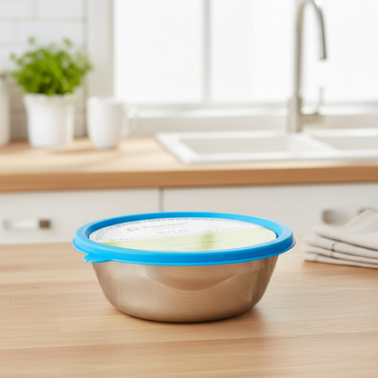 Sylo Stainless Steel Bowl 1300 ml | Airtight Food Storage Bowl with BPA-Free Lid