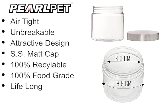 Plus Round Jars with Steel caps - Set of 3 - 2.7 litres