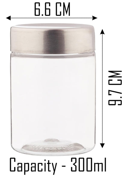 Plus Round Jars with Steel caps - Set of 12 - 300 ml, 500 ml