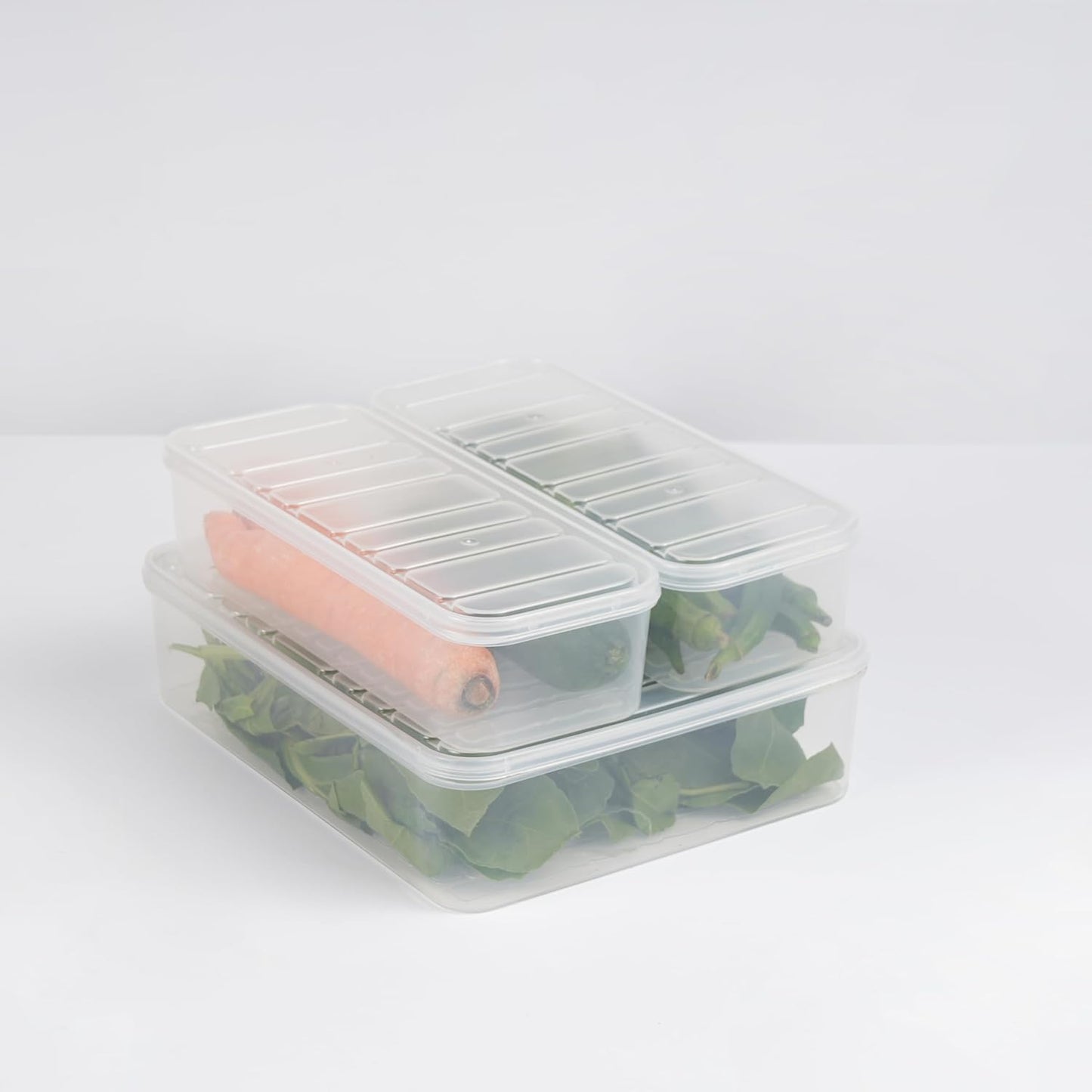 Fridge Storage Containers for Kitchen, Set of 6 (2 Pcs 2500 ML, 4 Pcs 1200 ML)