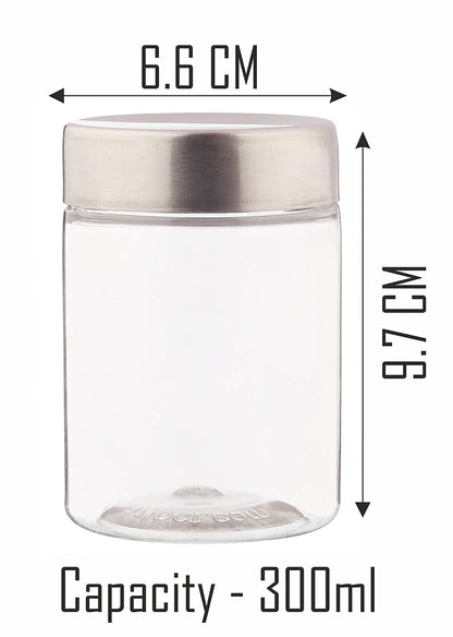 Plus Round Jars with Steel caps - Set of 12 - 300 ml