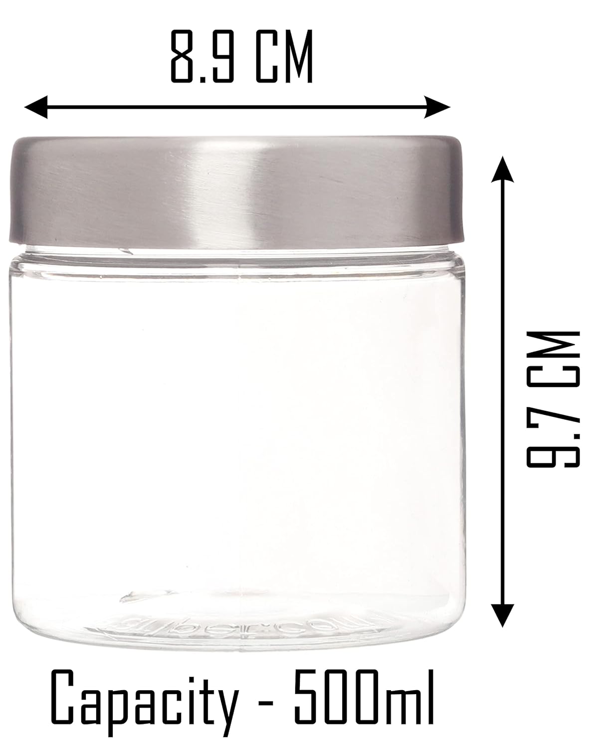 Plus Round Jars with Steel caps - Set of 18 - 300 ml, 500 ml, 1.7 litres