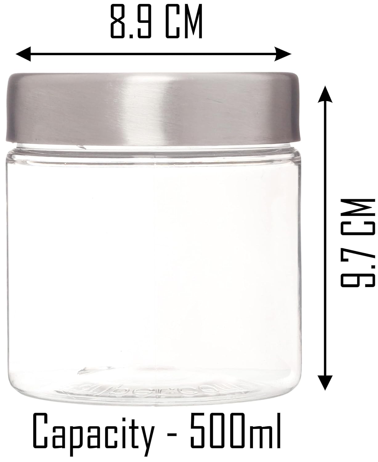 Plus Round Jars with Steel caps - Set of 12 - 300 ml, 500 ml