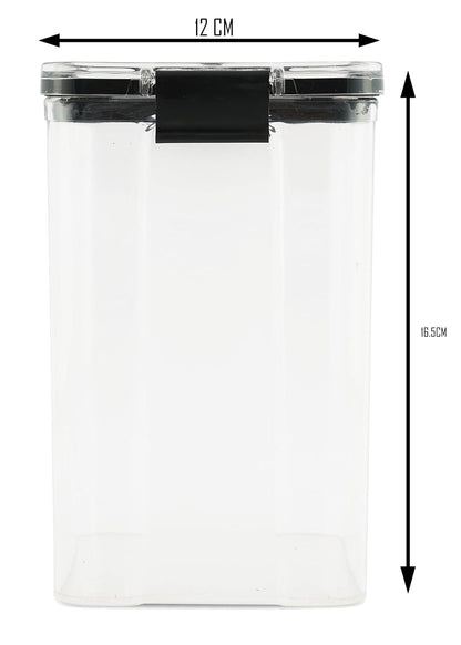 PEARLPET Click n Seal Plastic Kitchen Storage Jar & Container |Airtight |Leak proof |BPA-Free |Set of 2 Pcs (1200 ml)