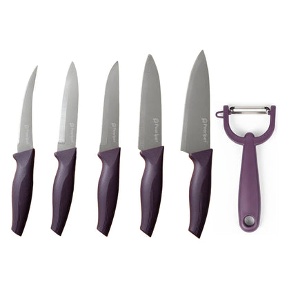 KNIFE - SET OF 5 | STAINLESS STEEL | PURPLE