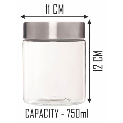 Plus Round Jars with Steel caps - Set of 4 - 750 ml