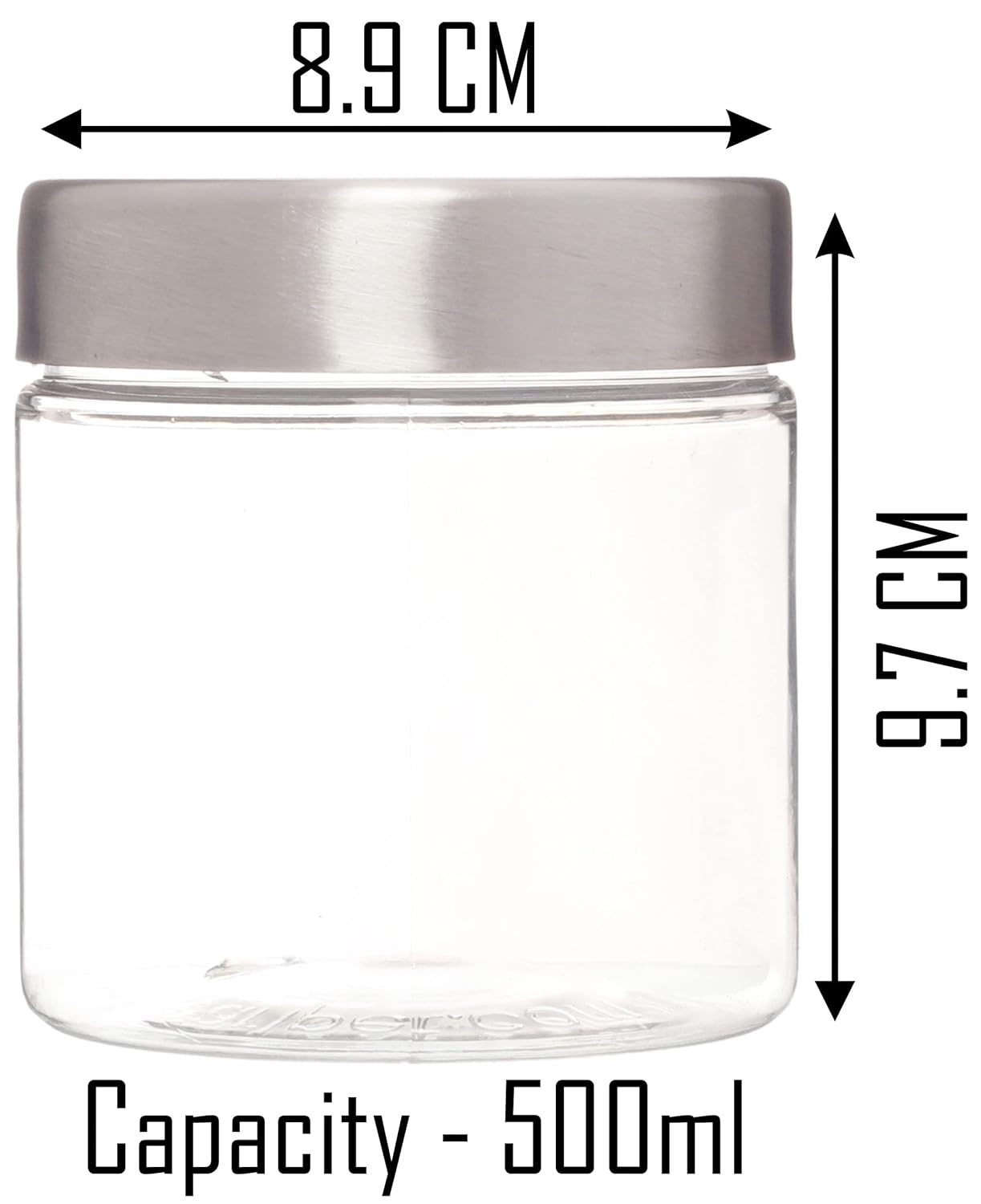 Plus Round Jars with Steel caps - Set of 18 - 300 ml, 500 ml, 1.4 litres