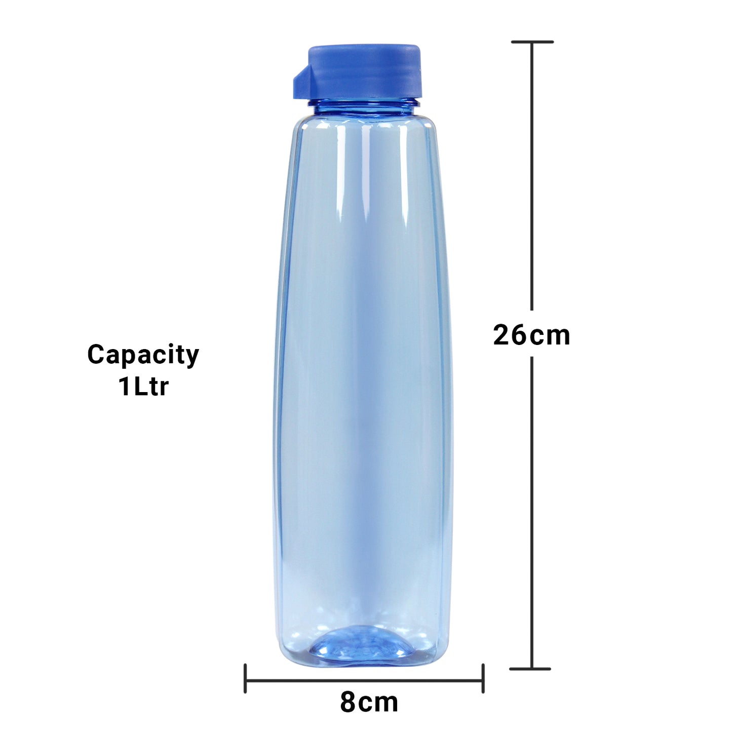 Kohinoor BPA-free Plastic Water Bottle Set of 6 Pcs, Each 1000ml