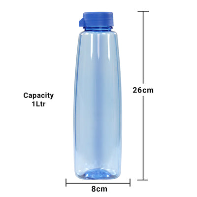 Kohinoor BPA-free Plastic Water Bottle Set of 6 Pcs, Each 1000ml