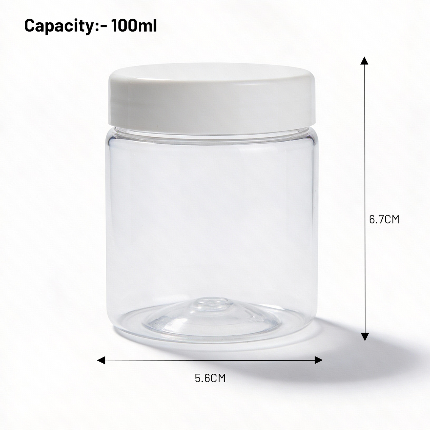 Dibbi Round jars - White 100g (Pack of 12 and 24)
