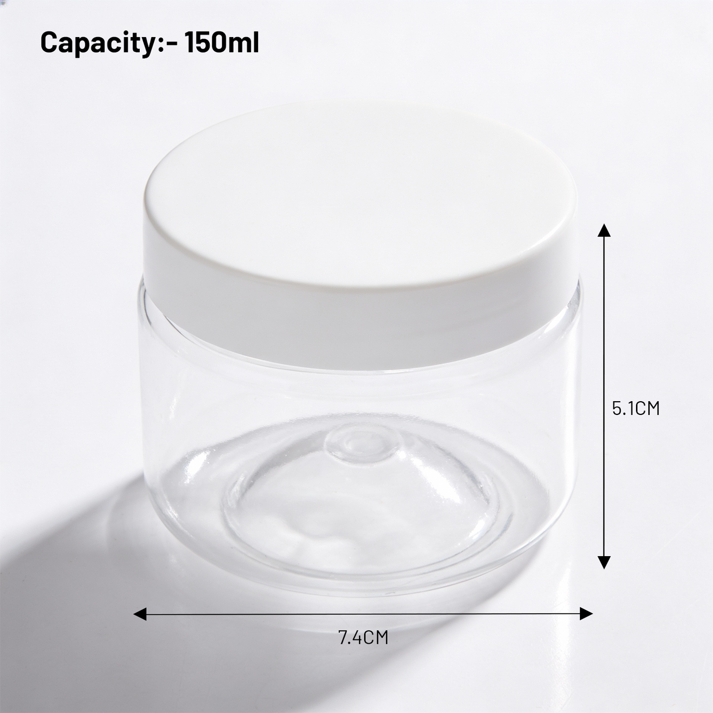 Dibbi Round jars - White 150g (Pack of 12 and 24)