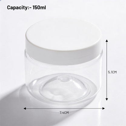 Dibbi Round jars - White 150g (Pack of 12 and 24)