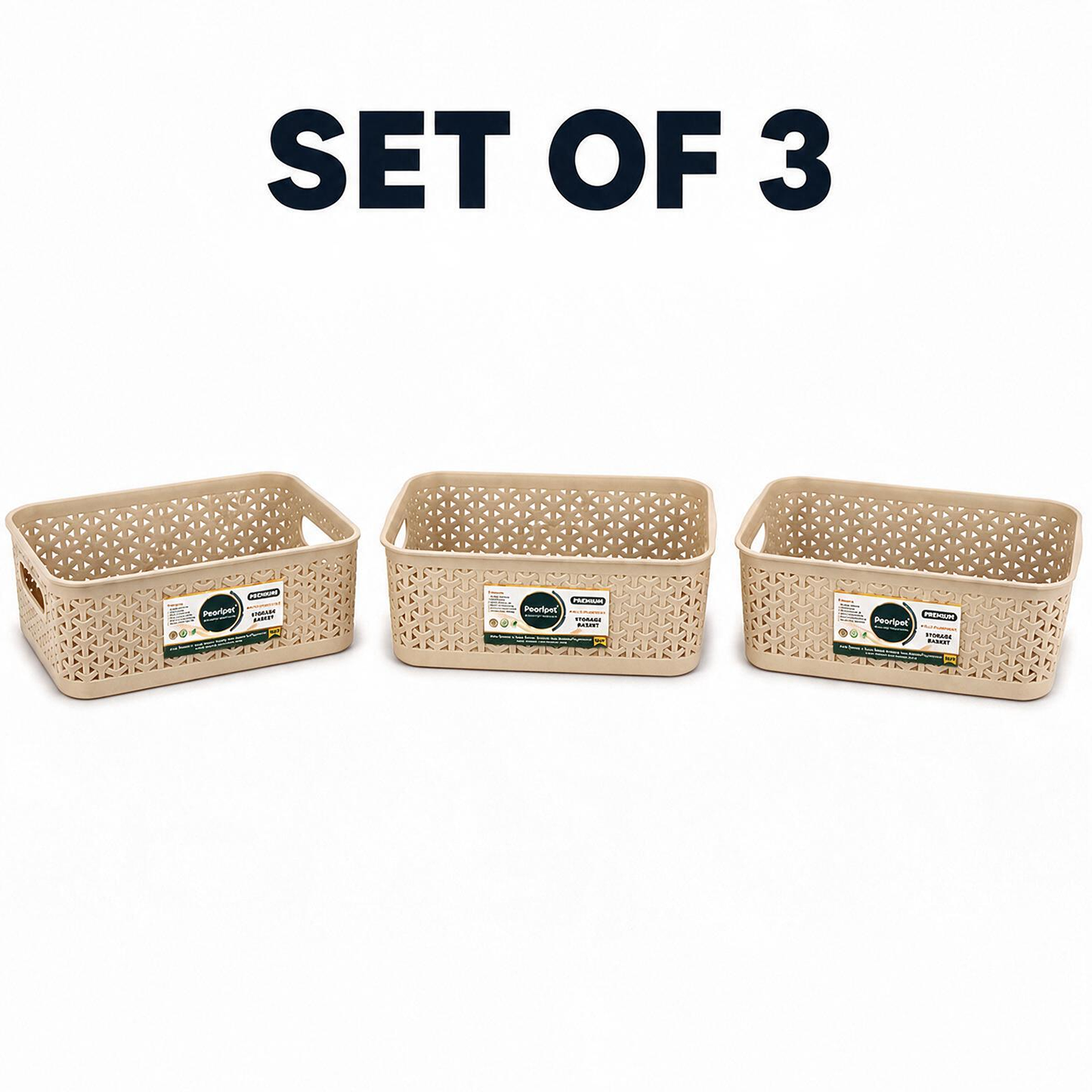 Pearlpet Everyday Basket Pack of 3 – Smart organisation for every corner of your home — view 40