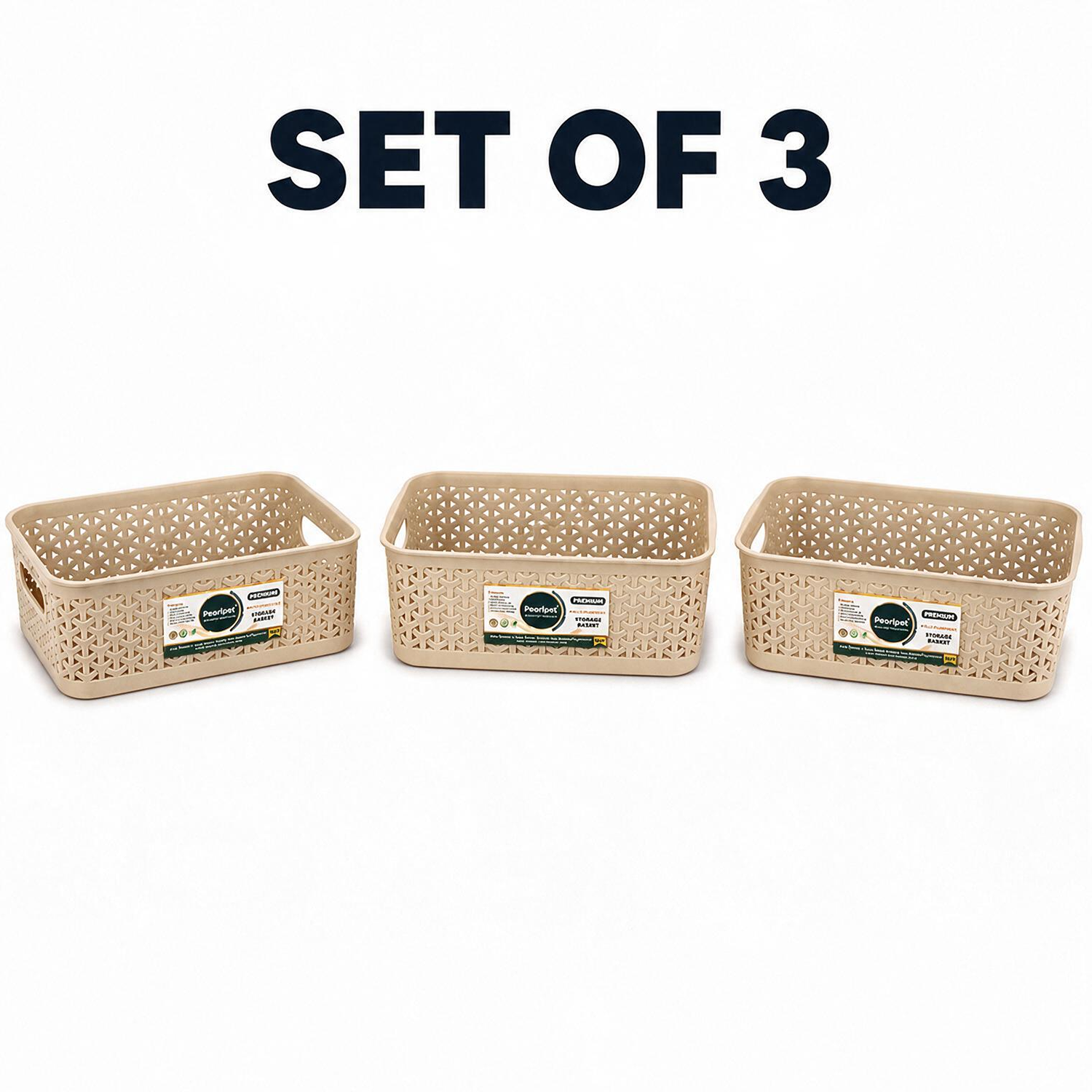 Pearlpet Everyday Basket Pack of 3 – Smart organisation for every corner of your home — view 40