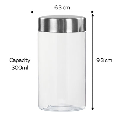 Plus Round Jars with Steel caps - Set of 6 - 300 ml