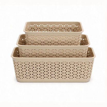 Pearlpet Everyday Basket Set of 3 with Lid – Smart organisation for every corner of your home — view 12