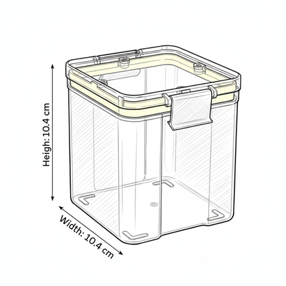PEARLPET Click n Seal Kitchen Storage Container Set Of 2 Pcs (700 ml Each, Plastic, Square Shape)