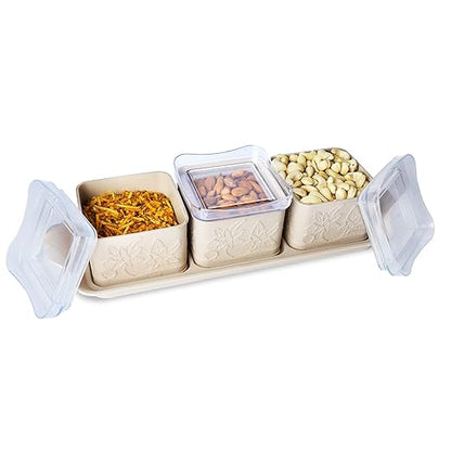 Store and Serve Dazzle containers, Set of 3 with tray