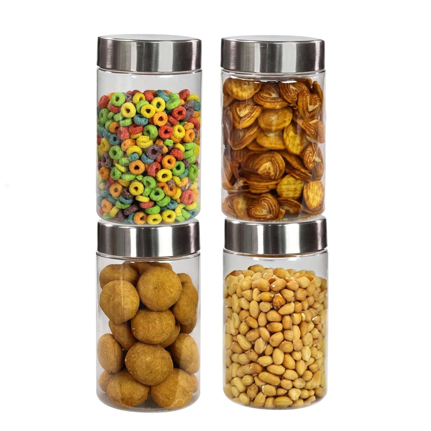 Plus Round Jars with Steel caps - Set of 4 - 1.4 litres