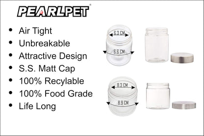 Plus Round Jars with Steel caps - Set of 18 - 300 ml, 500 ml, 1000 ml