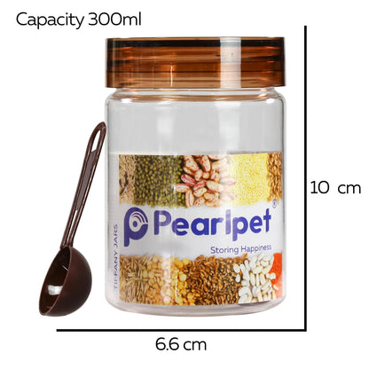 Tiffany Container Set for Kitchen Storage Set with Spoons, ((200ml-3pcs),(300ml-3pcs) Set of 6)