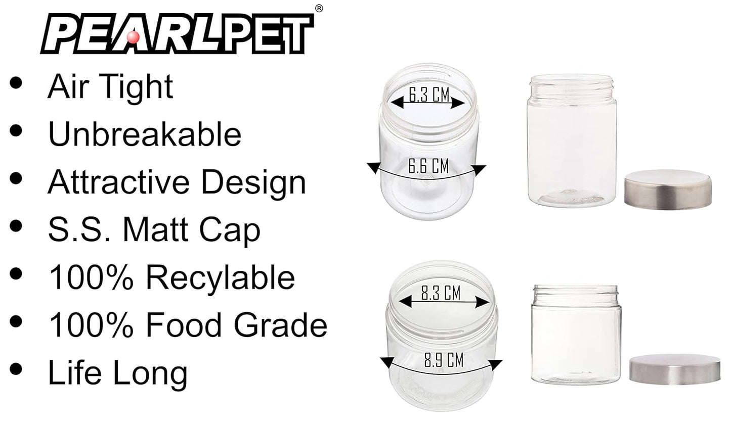 Plus Round Jars with Steel caps - Set of 12 - 300 ml, 500 ml